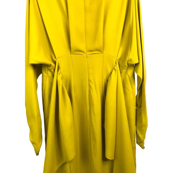 ASOS Design Maxi Dress Womens Sz 8 Yellow Ruched Long Sleeve - Picture 7 of 12